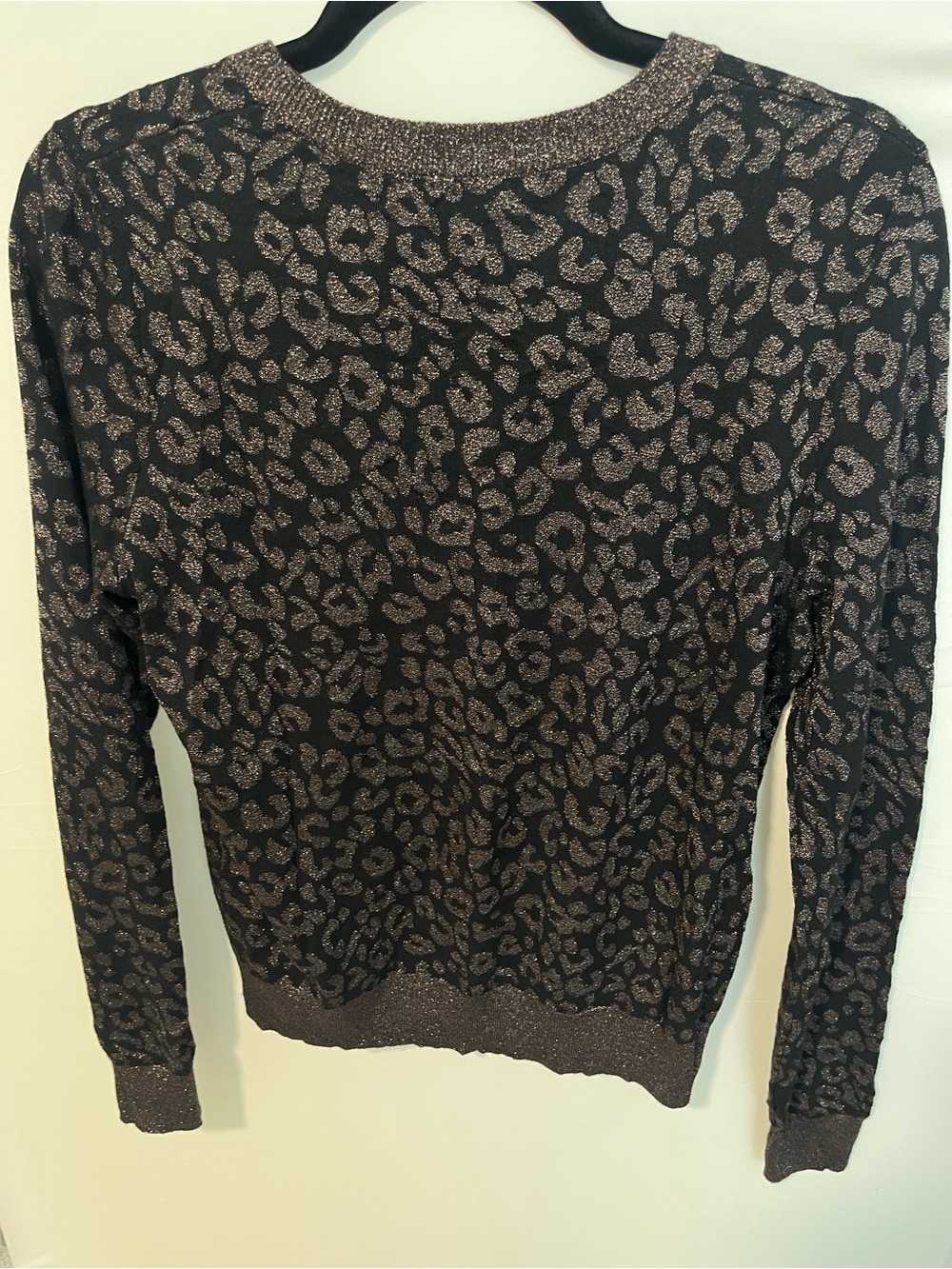 Banana Republic Black and Metallic Brown Leopard Knit Sweater - Picture 4 of 7